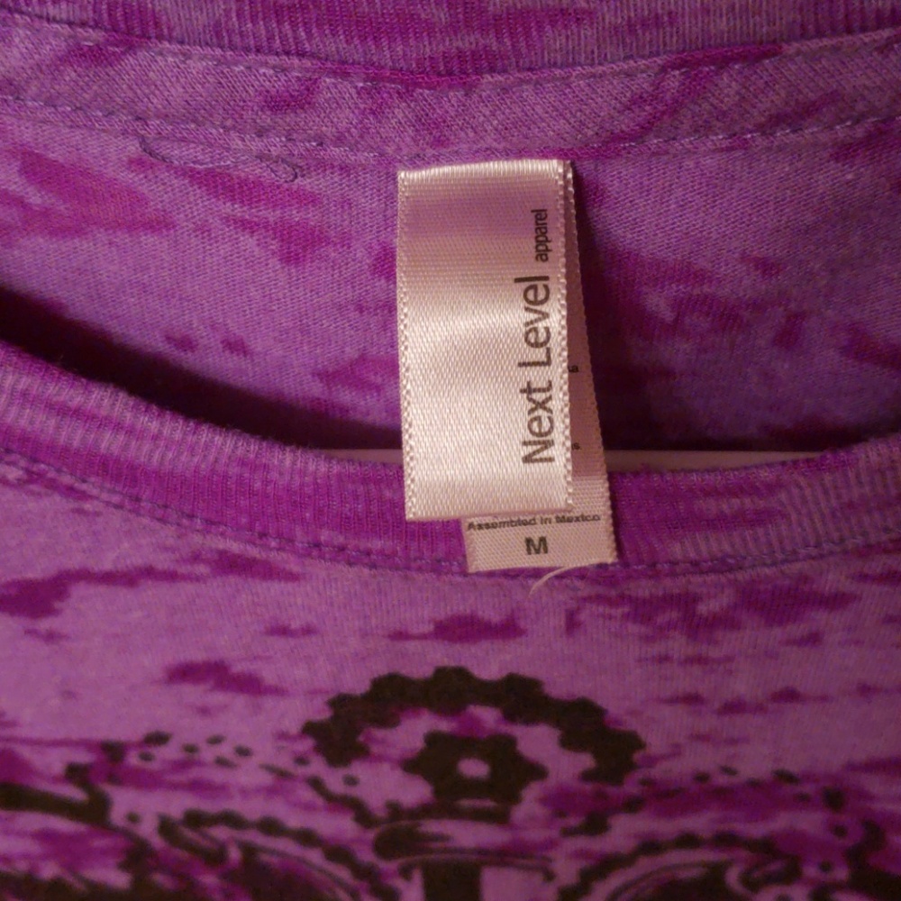 Graphic Tee-Next Level Purple Burnout, Size M - Picture 6 of 9